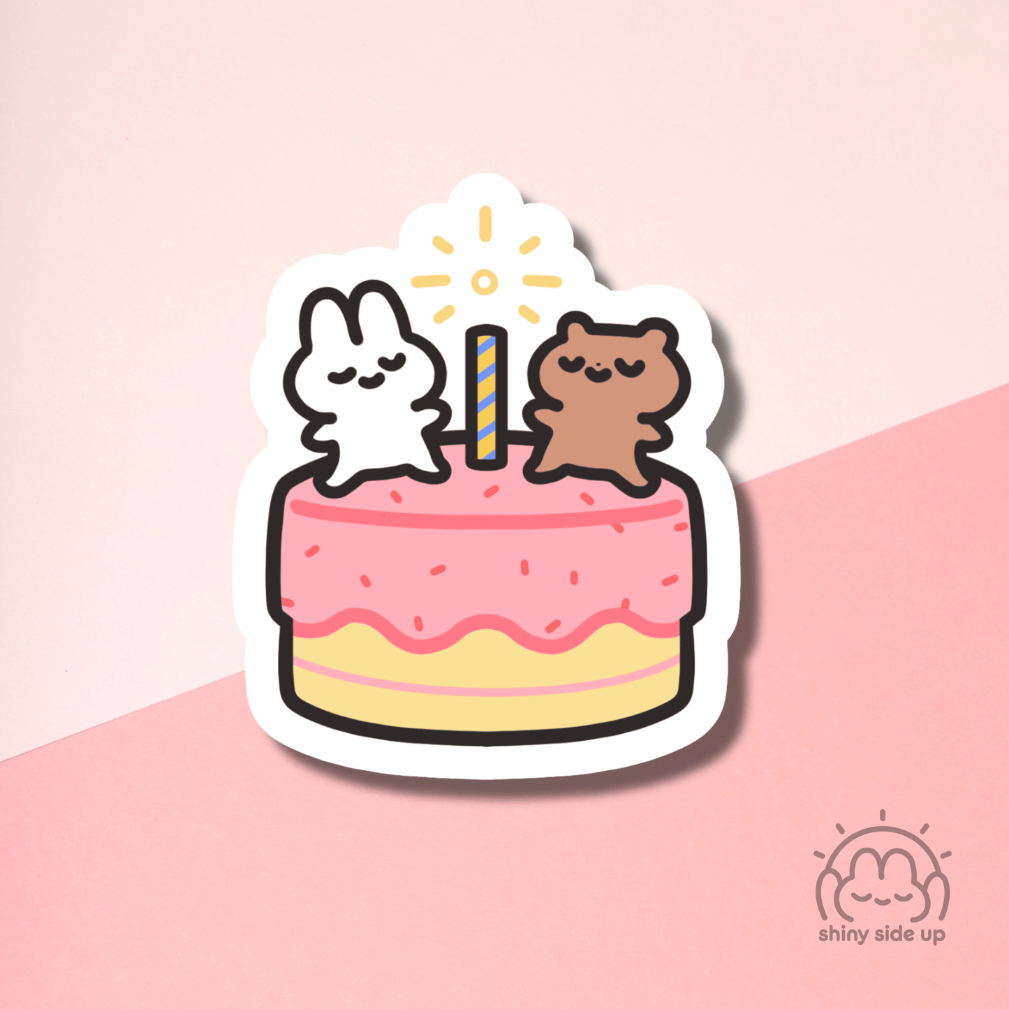 Bunny & Bear Cake - Sticker