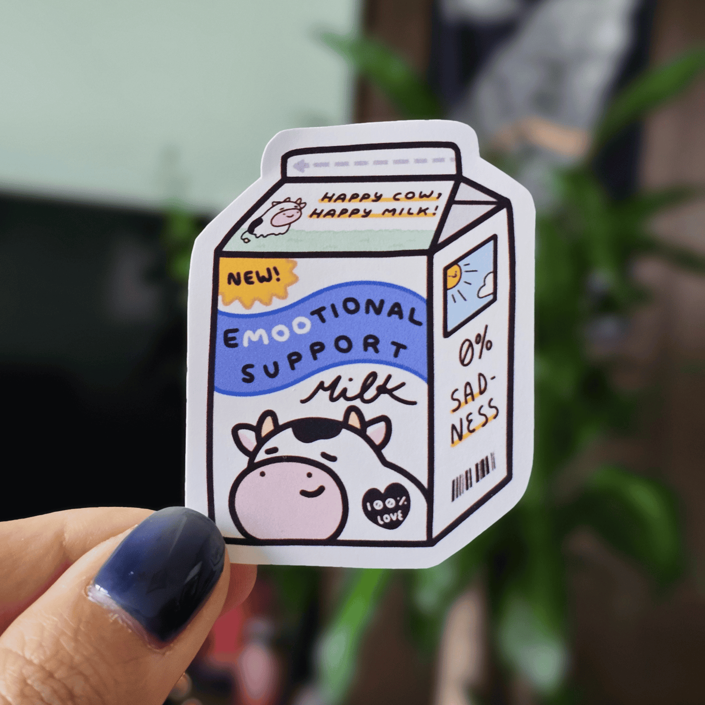 Emootional Support Milk - Sticker