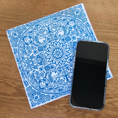 Blue White Ceramic - Microfiber Cloth