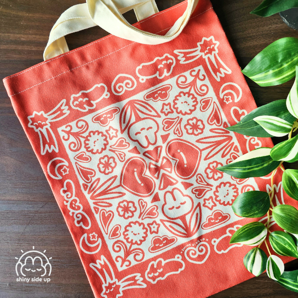 Red Heart Bunny - Tote Bag