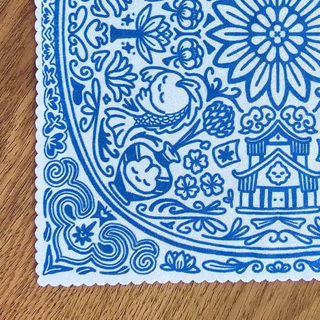 Blue White Ceramic - Microfiber Cloth